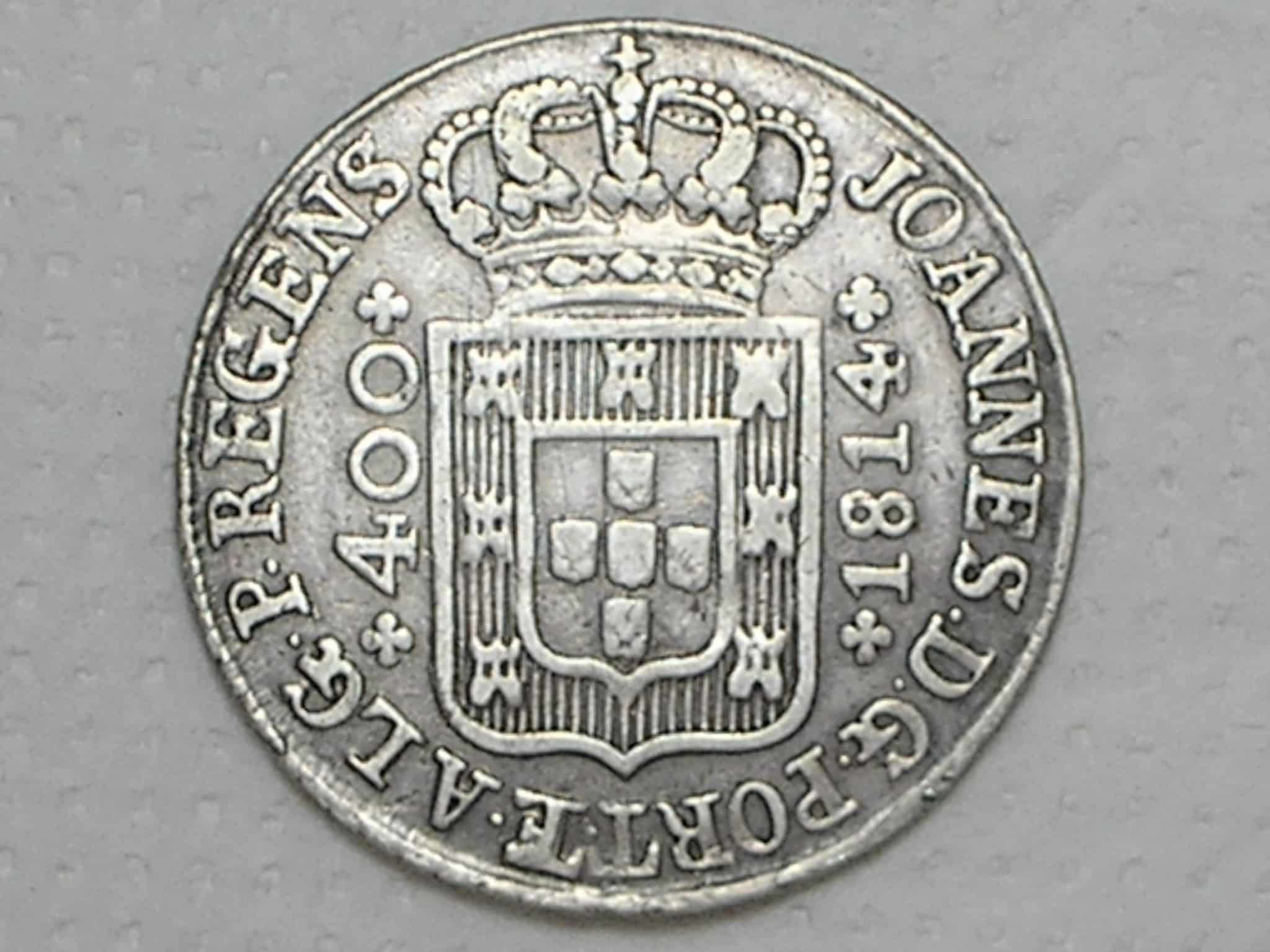 Portugal) 400 Réis - 1814 / D. João Principe Regente / Escassa / Prata / p.01
