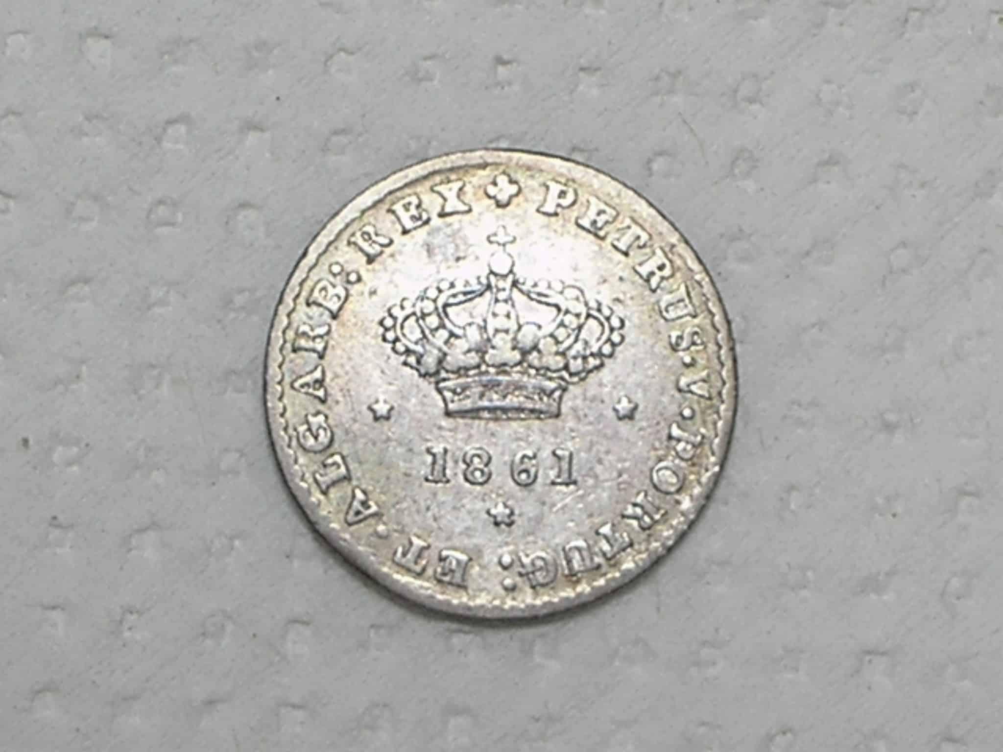 Portugal) 50 Réis - 1861 / Petruus V / Prata / p.01