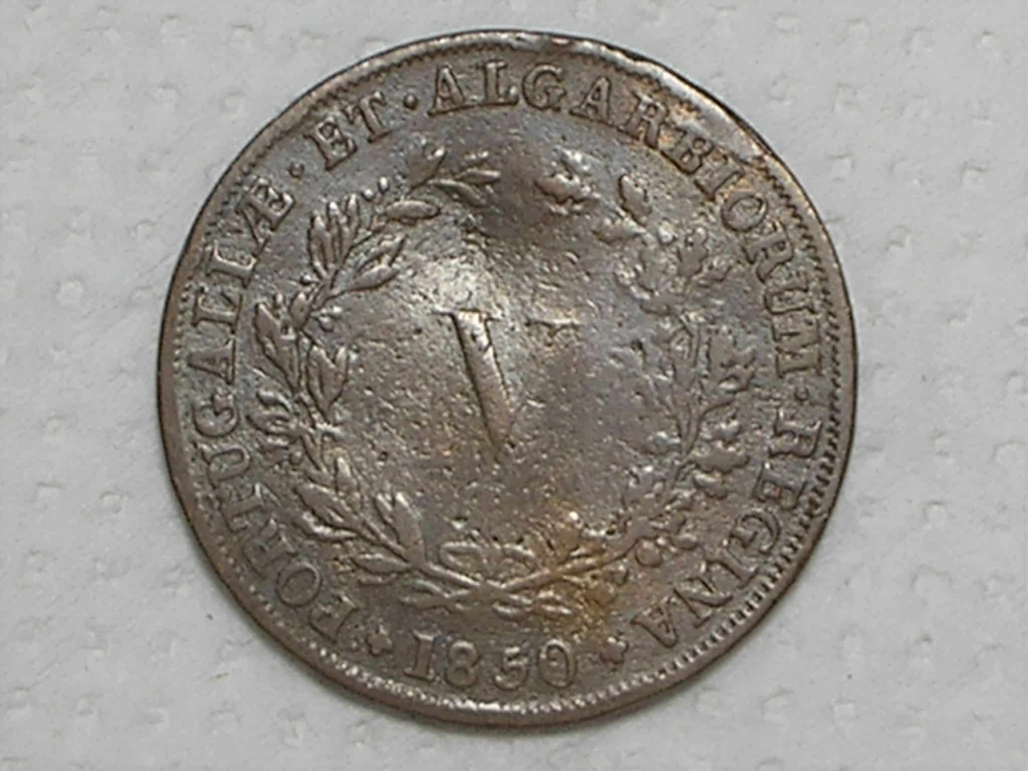 Portugal) V Réis - 1850 - D. Maria II / Escassa / Cobre / p.01