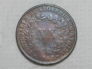 Portugal) XX Réis - 1852 / D. Maria II / Cobre / p.01