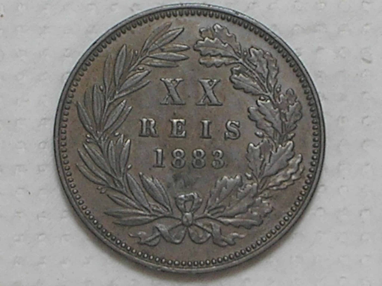 Portugal) XX Réis - 1883 / D.Luiz I / Bonita peça / Cobre / p.01