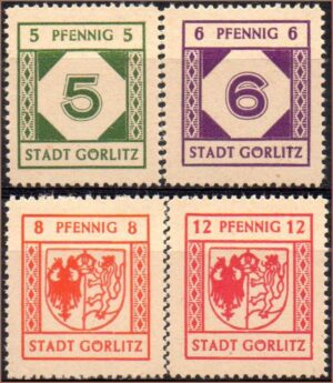 Alemanha Gorlitz Algarismos E Brasao De Armas 1945 S Completa Lokalausgaben Mi 5 A 8