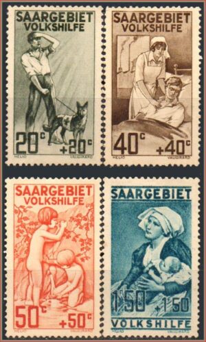 Alemanha Saargebiet Servicos De Enfermagem 1926 S Completa Semi Postal Mi 104 A 107