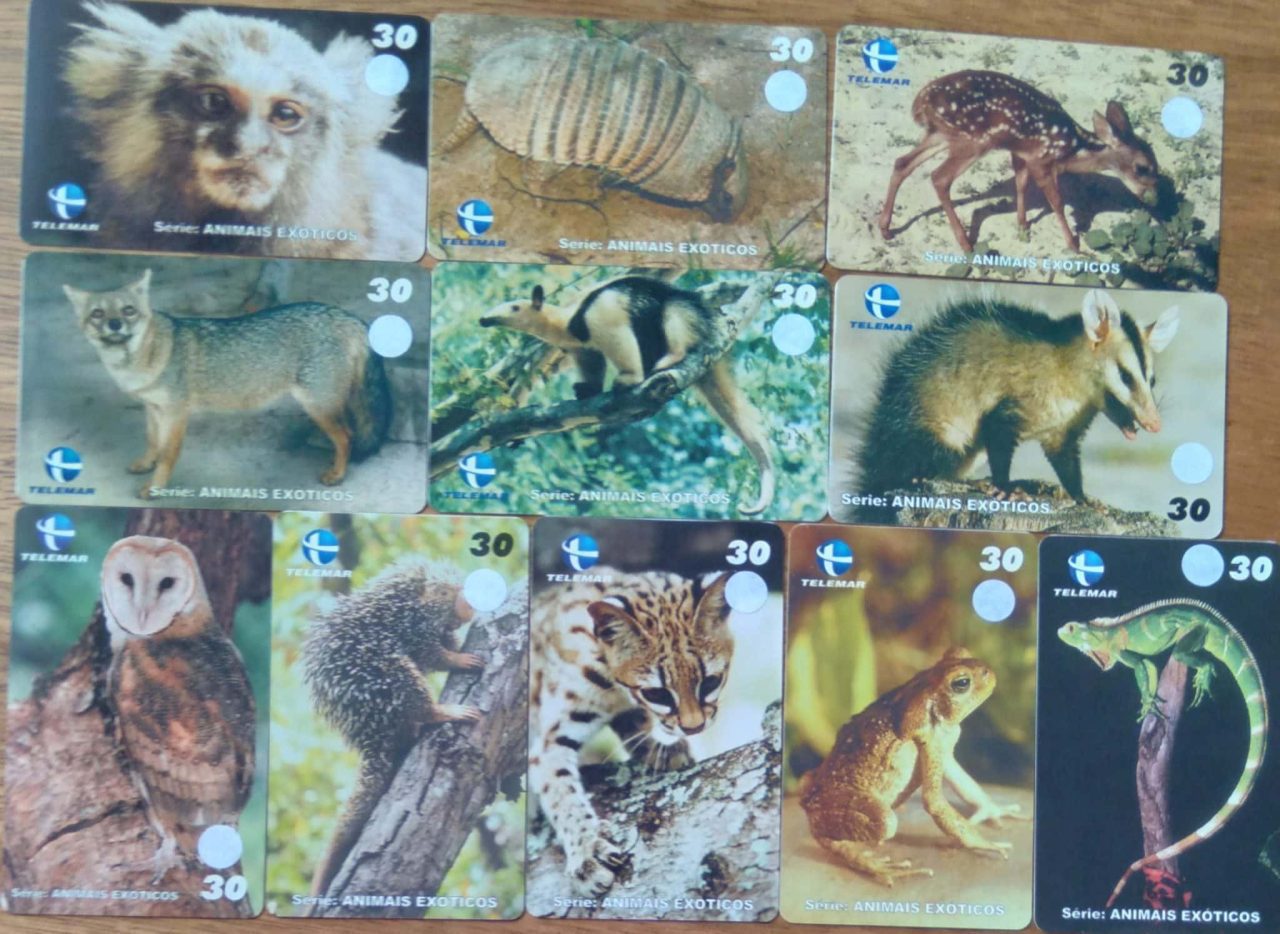 Cartão Brasil Telemar CE Indut 1999 / Animais Exóticos série completa.