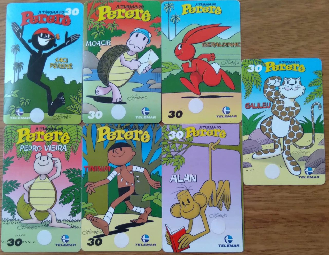 Cartão Brasil Telemar RJ Indut 1999 / Turma do Perere série completa.