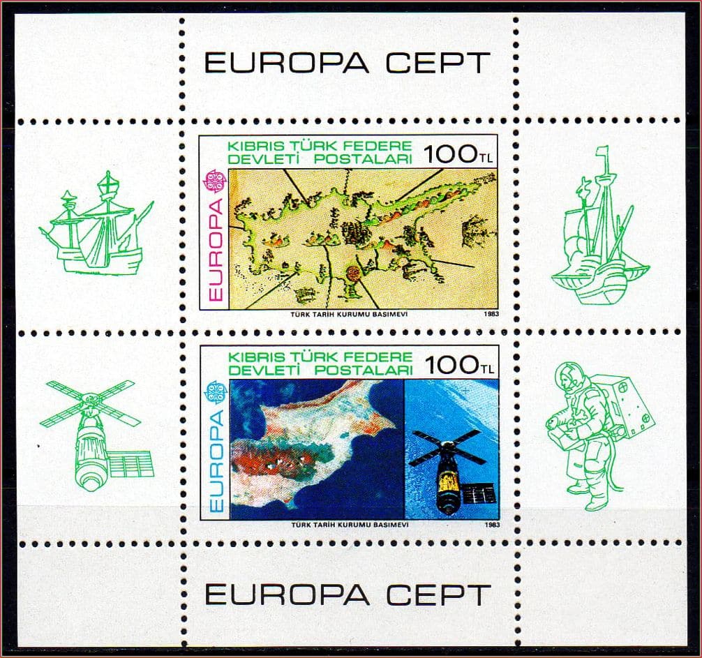 Chipre do Norte - Europa - Invenções - 1983 - S/Completa - Bloco com 2 selos