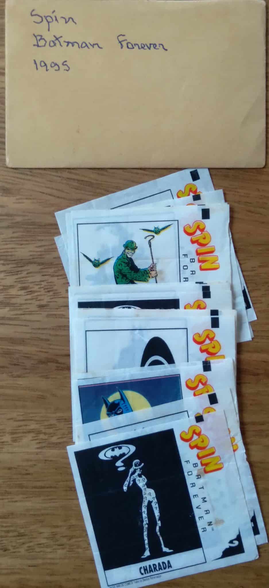 Figurinhas Spin Batman Forever 1995 / valor de cada uma.