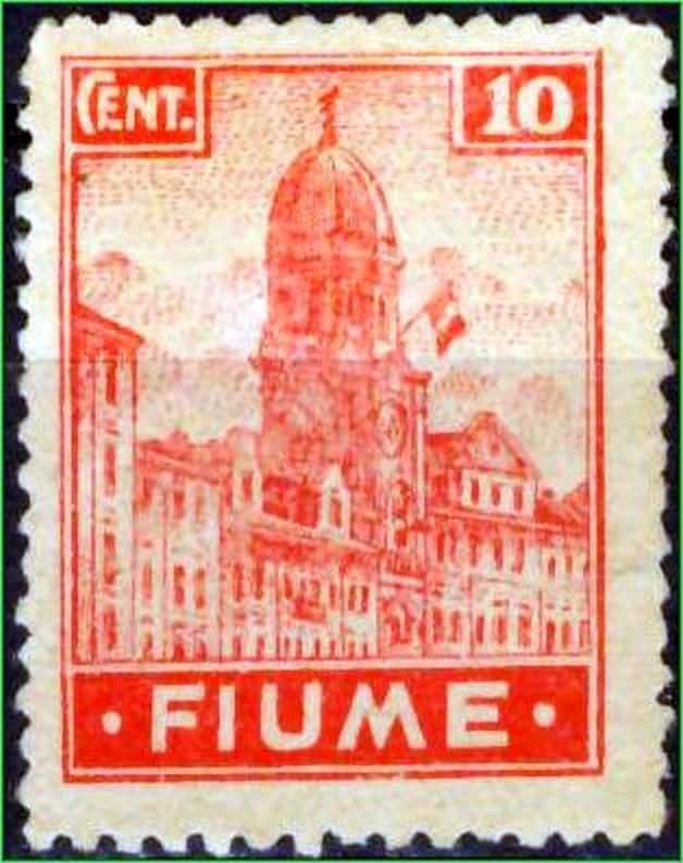 Fiume - Itália - Bandeira da Itália na torre do relógio - 1919