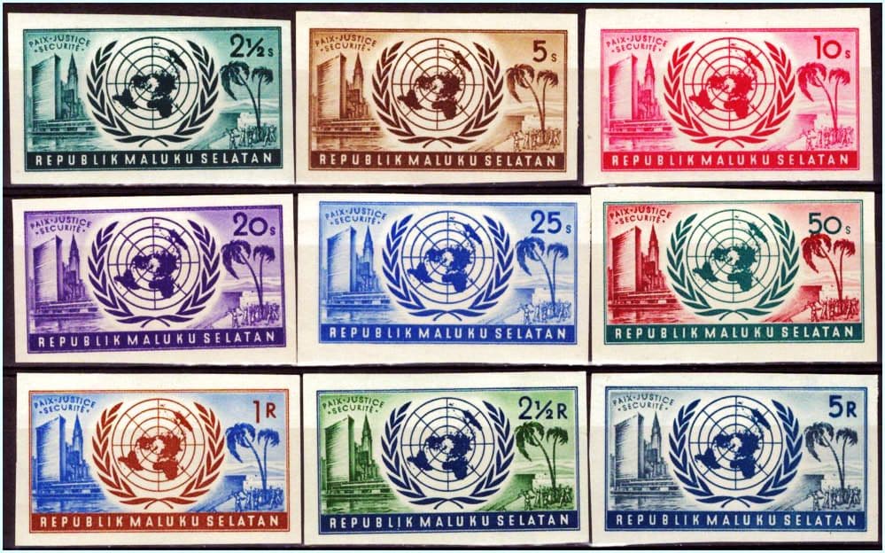 Molucas do Sul - Série Nações Unidas - 1951 - S/Completa - Sem perfuração