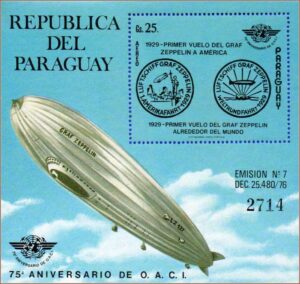 Paraguai - Dirigível Graf Zeppelin - 1979 - Bloco aéreo