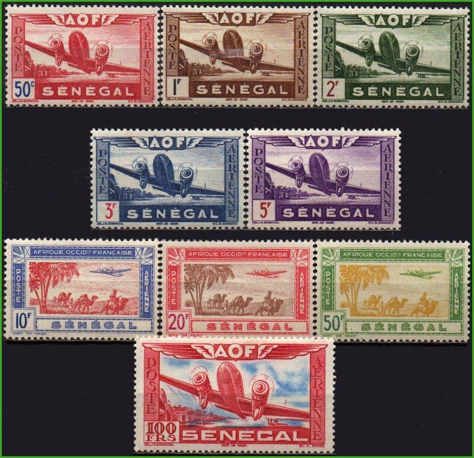 | Casa do Colecionador Senegal (França) - Aviões - 1942 - S/Completa - Aéreos