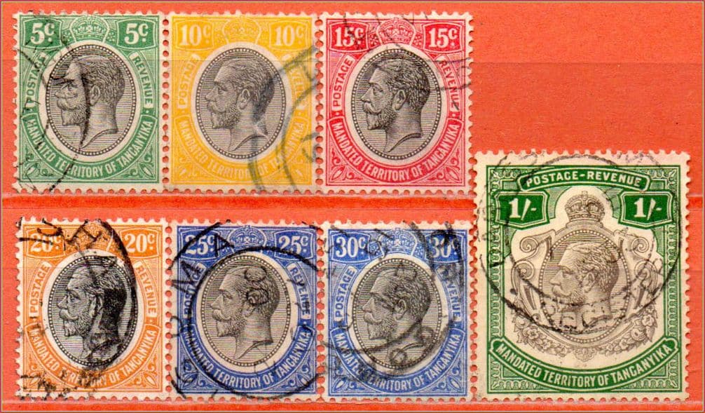 Tanganica (Reino Unido) - King George V - 1927 e 1931 - S/Incompleta