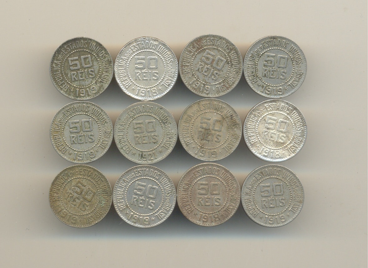 12 moedas de 50 reis 1 Casa do Colecionador