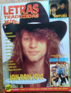 28G Revista Letras traduzidas bizz 75 / John Bon Jovi Jesus Jones Billy Idol Plaza.