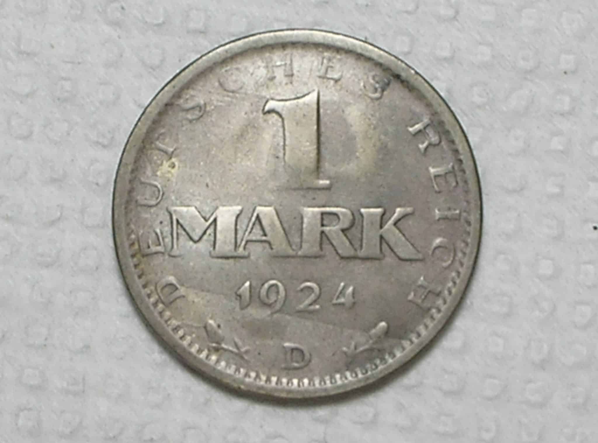 Alemanha 1 Mark 1924d Munich Prata Box32