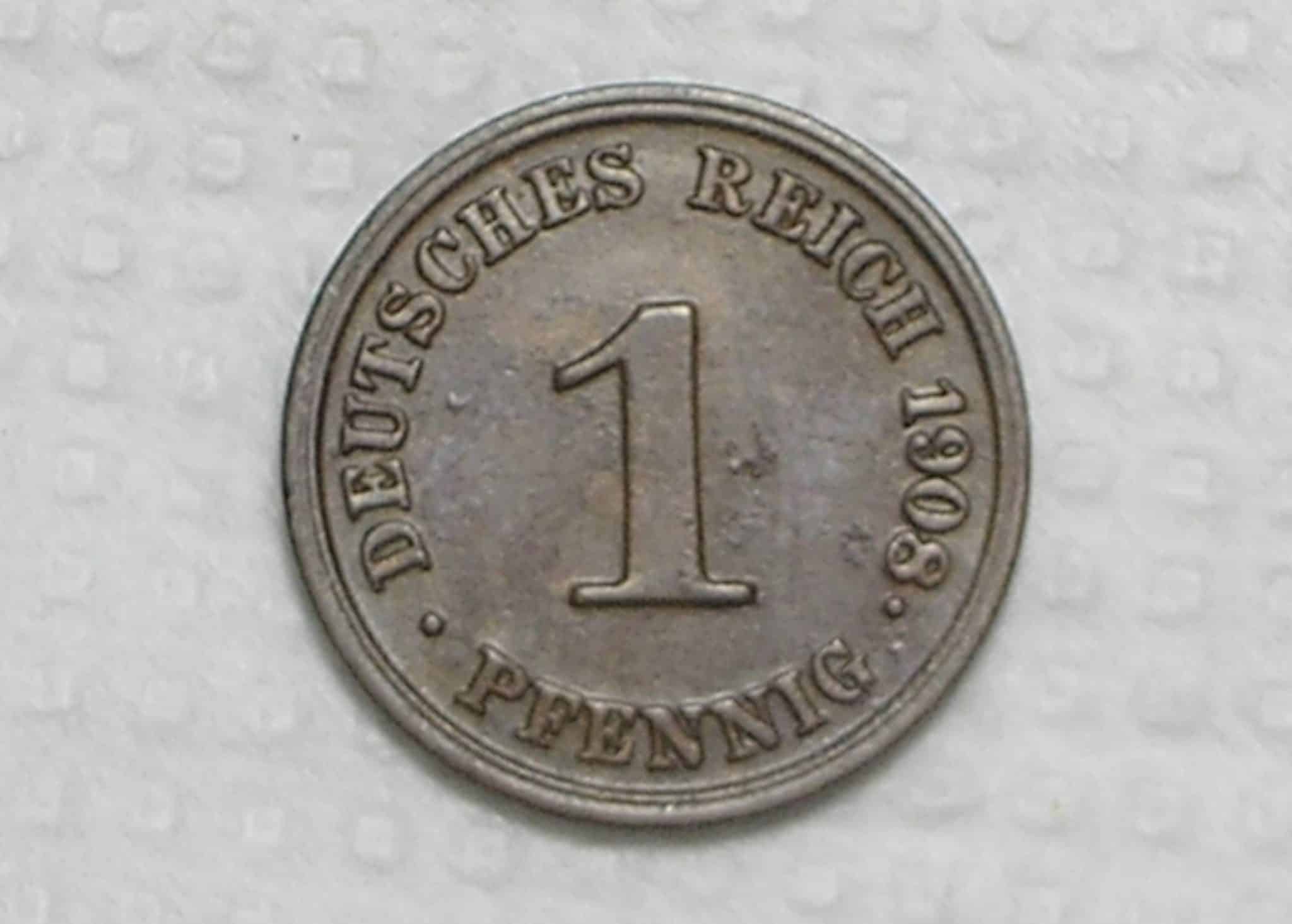 Alemanha 1 Pfennig 1908j Hamburg Co Box32