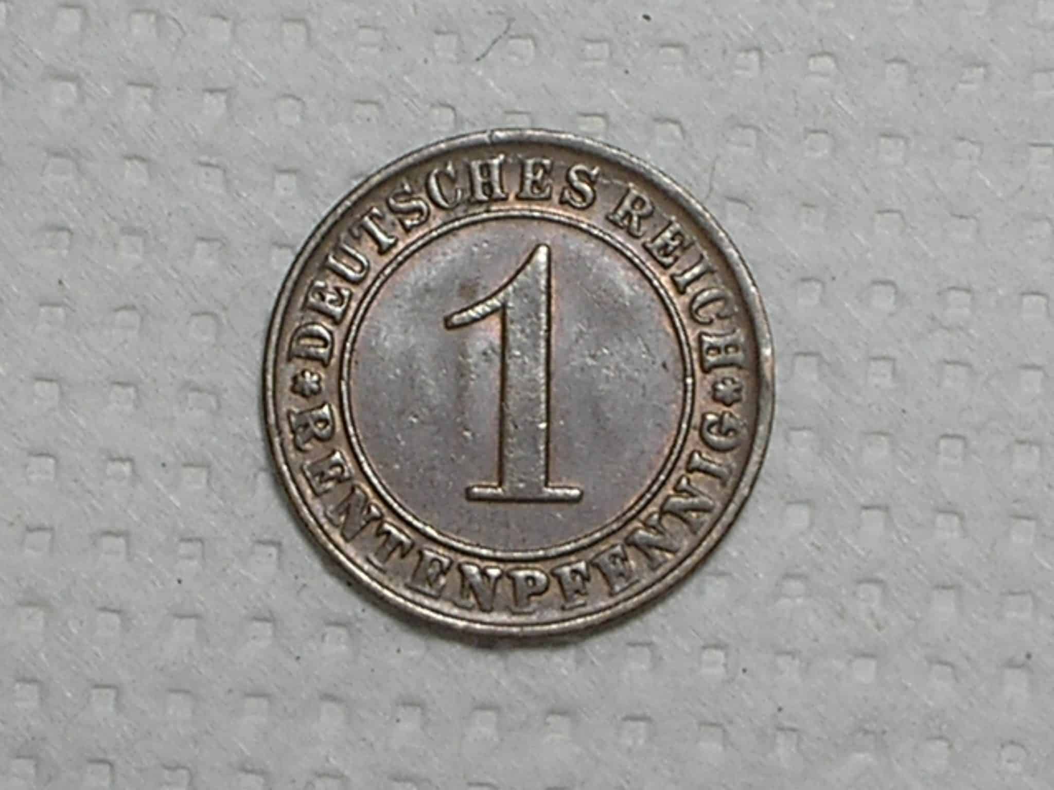 Alemanha 1 Reichspfennig 1923 F Stutgart Escassa Bz Box39