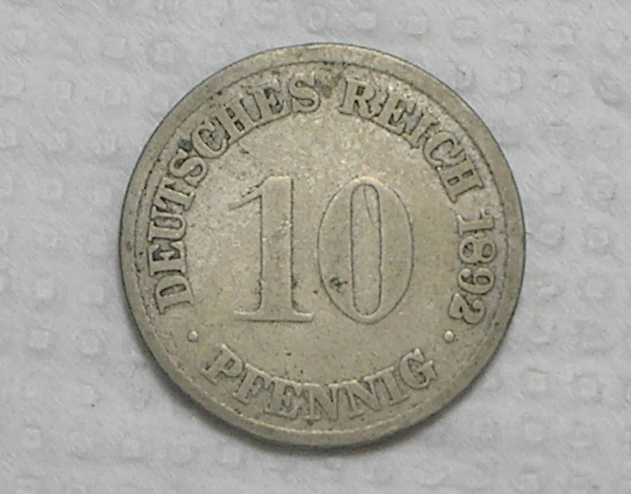 Alemanha 10 Pfennig 1892g Karlshuhe Co Ni Raro Box32