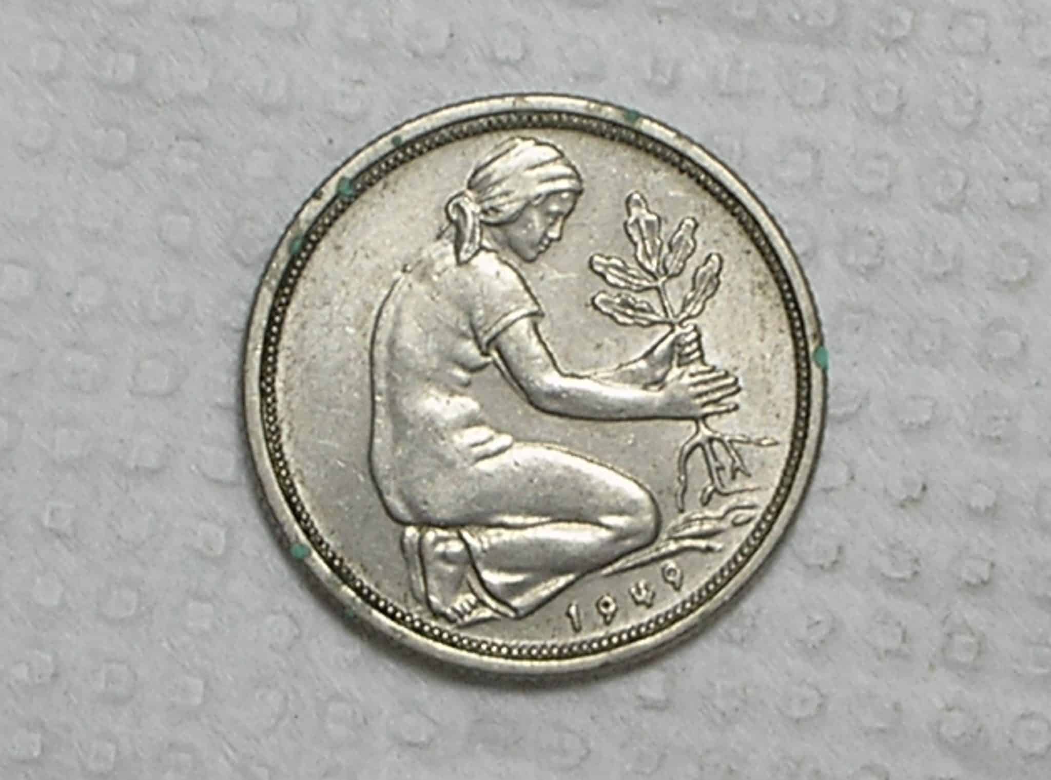 | Casa do Colecionador Alemanha 10 Pfennig 1949d Munich Co Ni Escassa Cunhado Pelos Aliados Ocidentais Eua Franca E Inglaterra Box32 2