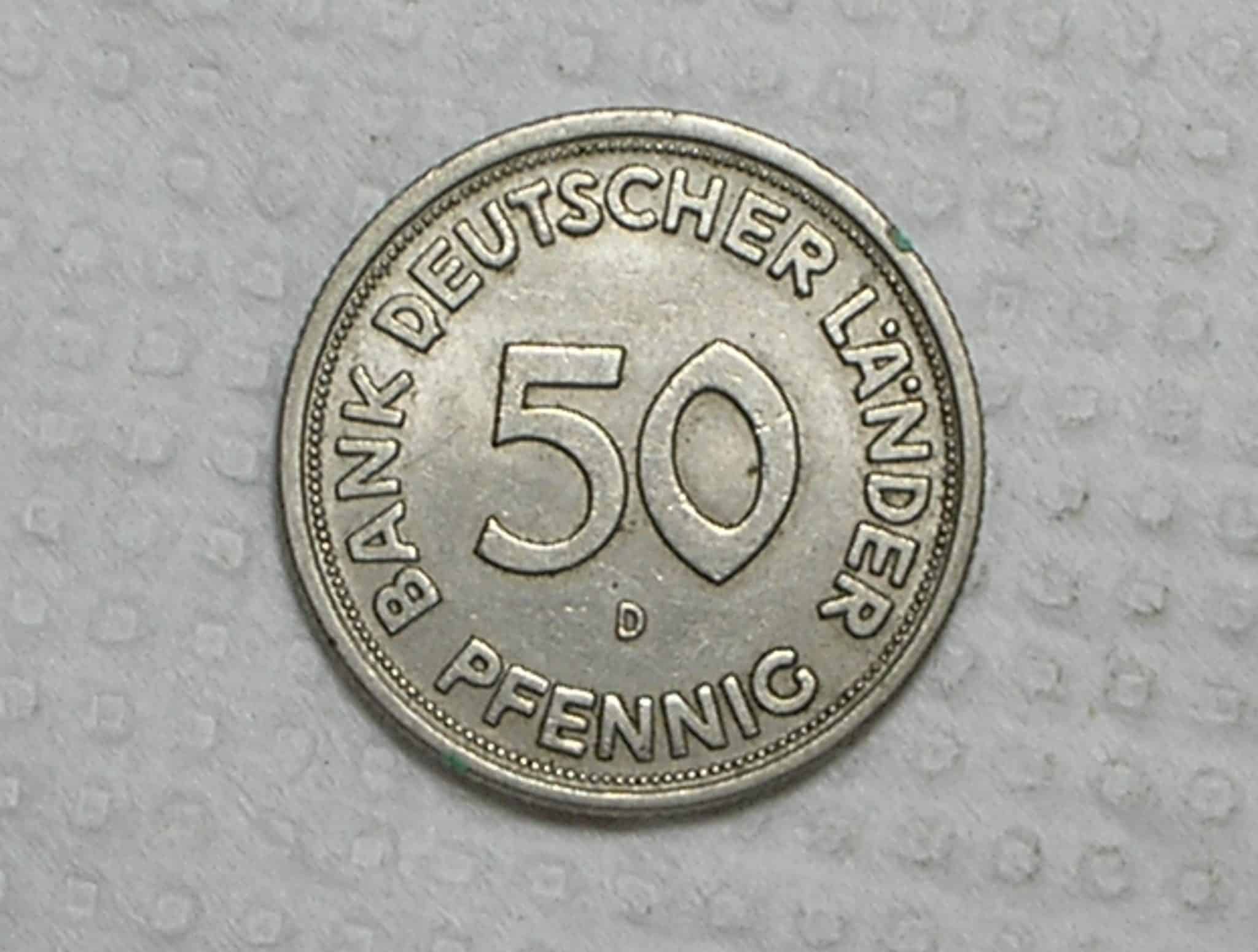 | Casa do Colecionador Alemanha 10 Pfennig 1949d Munich Co Ni Escassa Cunhado Pelos Aliados Ocidentais Eua Franca E Inglaterra Box32