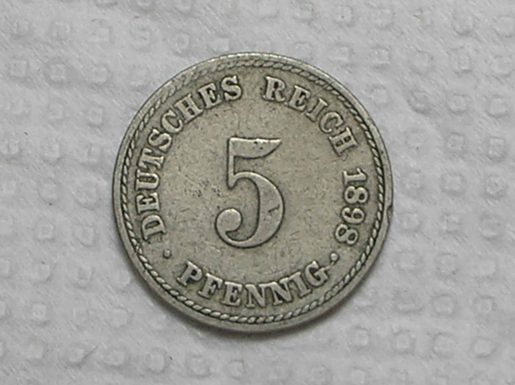 Alemanha 5 Pfennig 1898a Berlin Empire Ni Box32