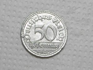 Alemanha 50 Pfennig 1922 D Weimar Republic Al Flor De Cunho 23mm Box39