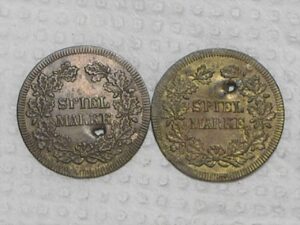 Alemanha Duas Medalhas Fortuna Balance E Seated Woman Bz Al 17 Mm Box32