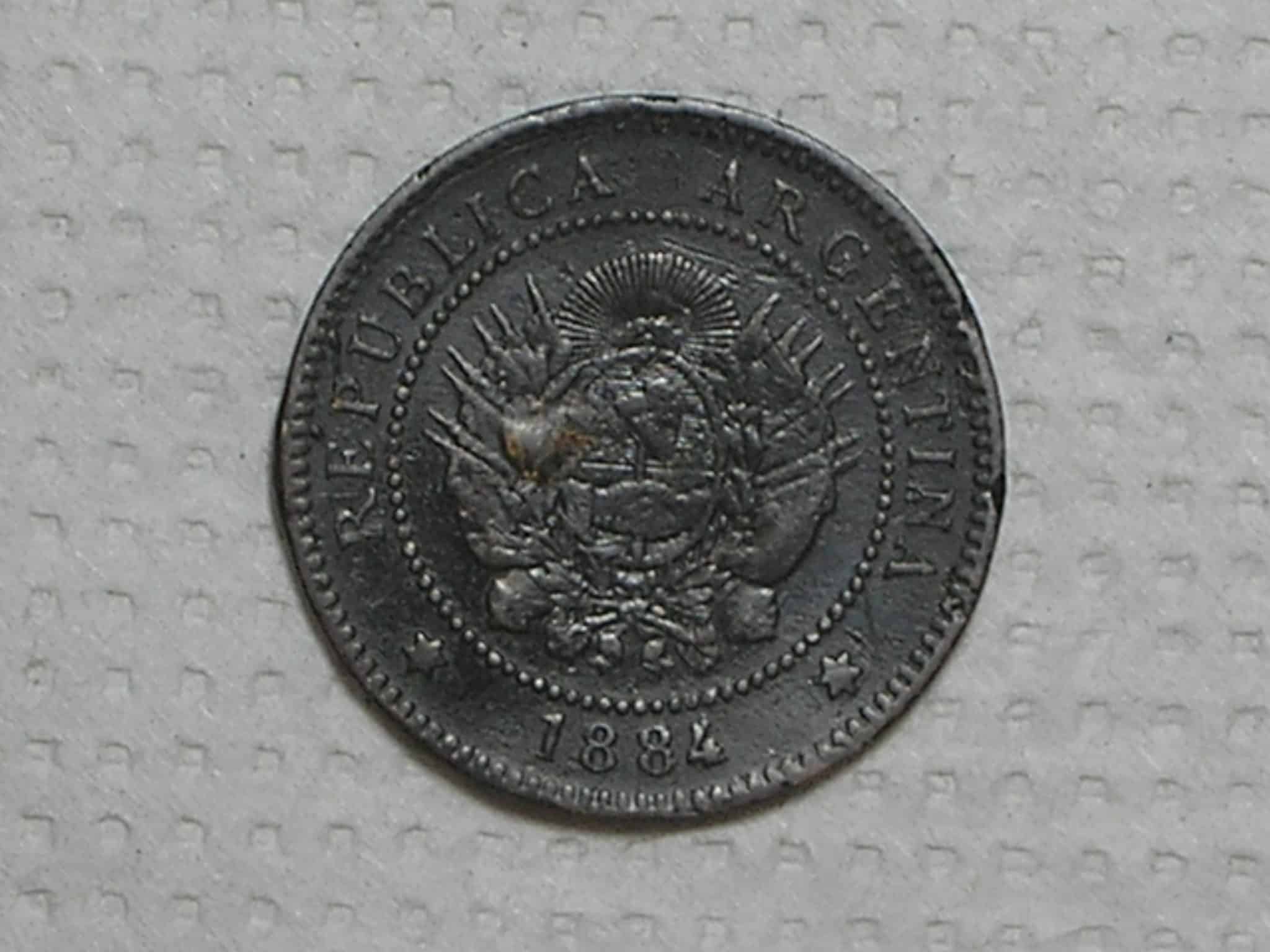 Argentina) 1 Centavo - 1884 / Carimbo Piratini / Bronze / box39.2