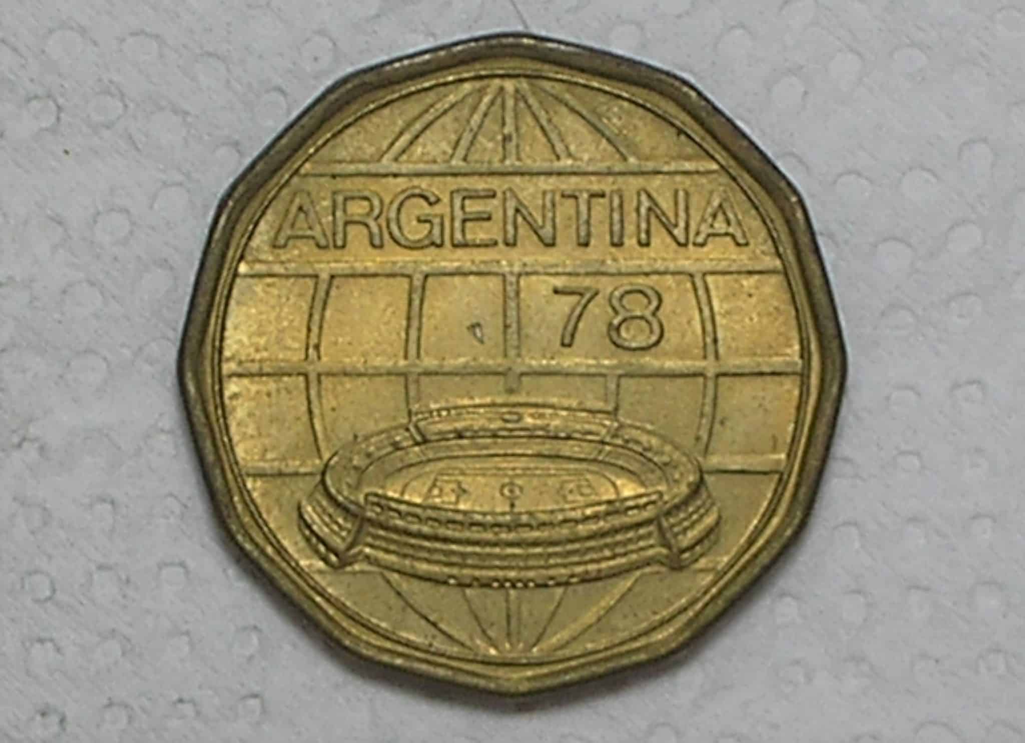 Argentina) 100 Pesos - 1977 / Copa do mundo de 78 / Fc / Bz/Al / box33