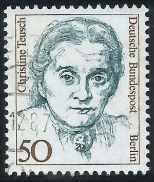 Berlin 1986 Filatelia Selo Serie Mulheres Famosas Christine Teusch Carimbado Selos Postais