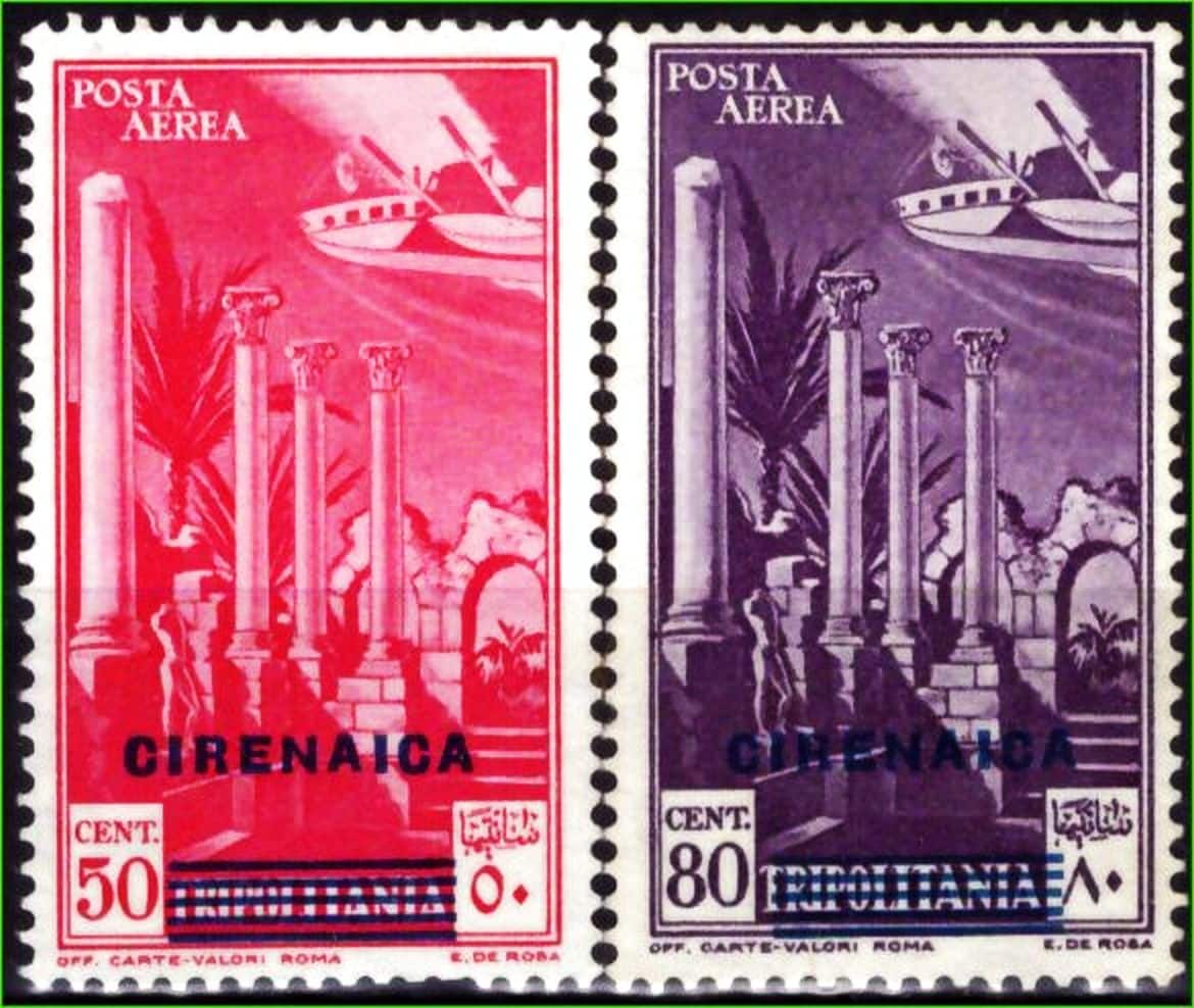 Cirenaica - Colunas da Basílica em Leptis - 1932 - S/Completa - Aéreos