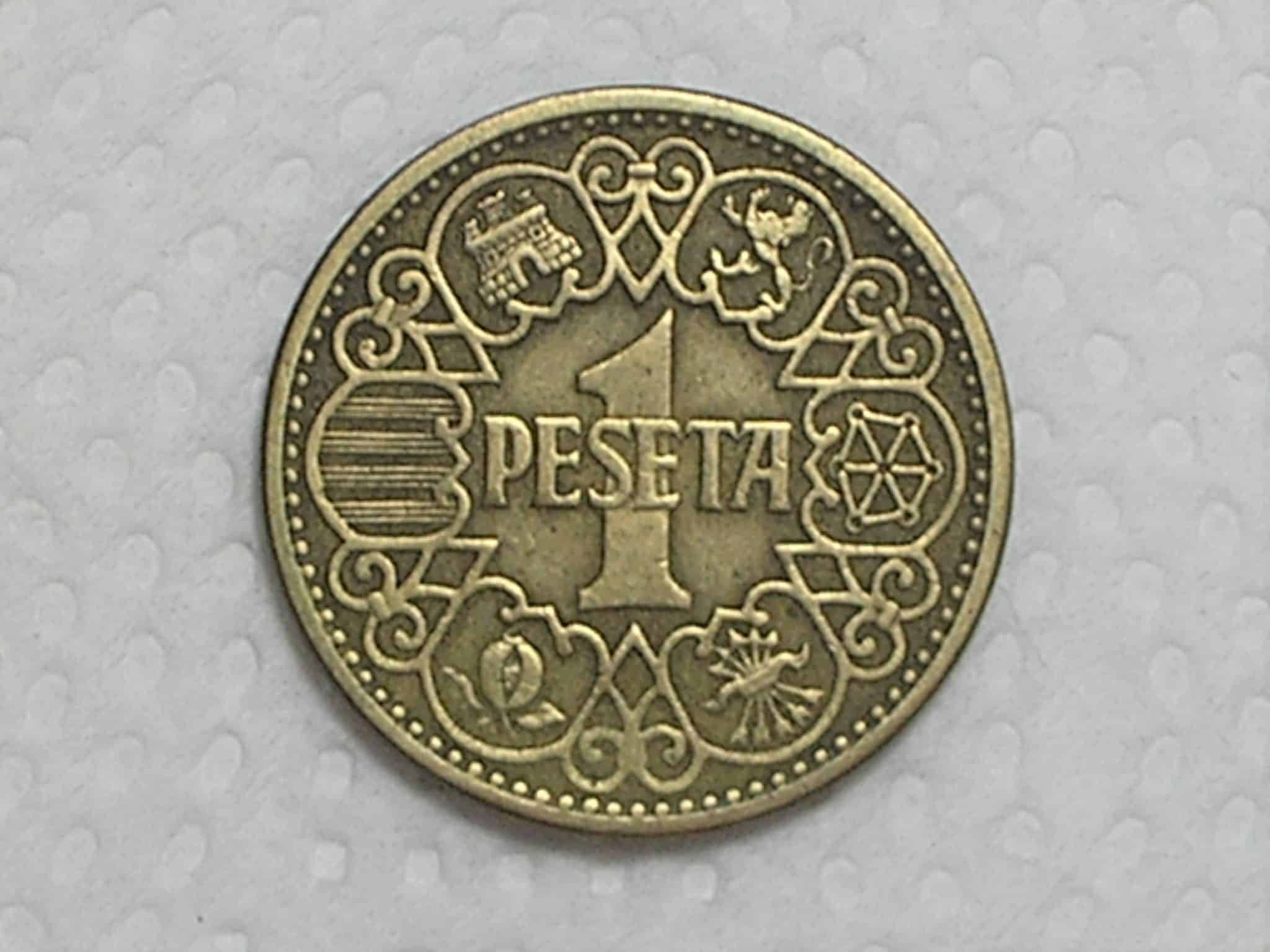Espanha) 1 Peseta - 1944 / Bz/al / box33