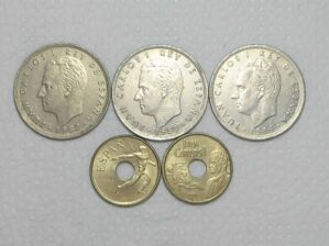 Espanha) 25 Pesetas - 1982/83/84/90/91-Olimpiada-Holed Center / Co/Nil / box34