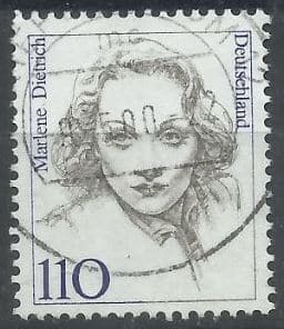 Filatelia Selo Alemanha Marlene Dietrich 1997 Carimbado Selos Postais
