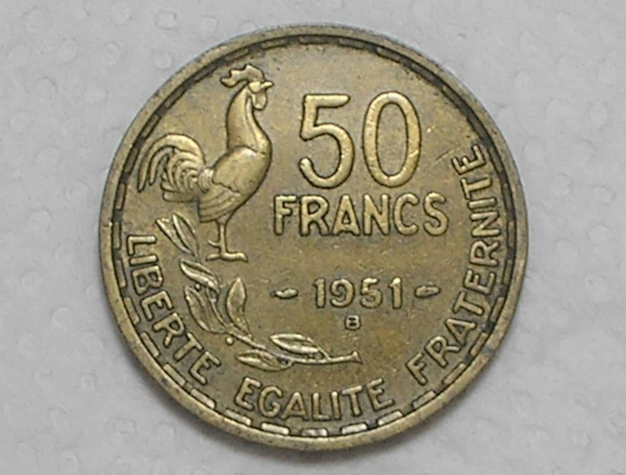 França) 50 Francs - 1951-b / Bz/Al / box35.2