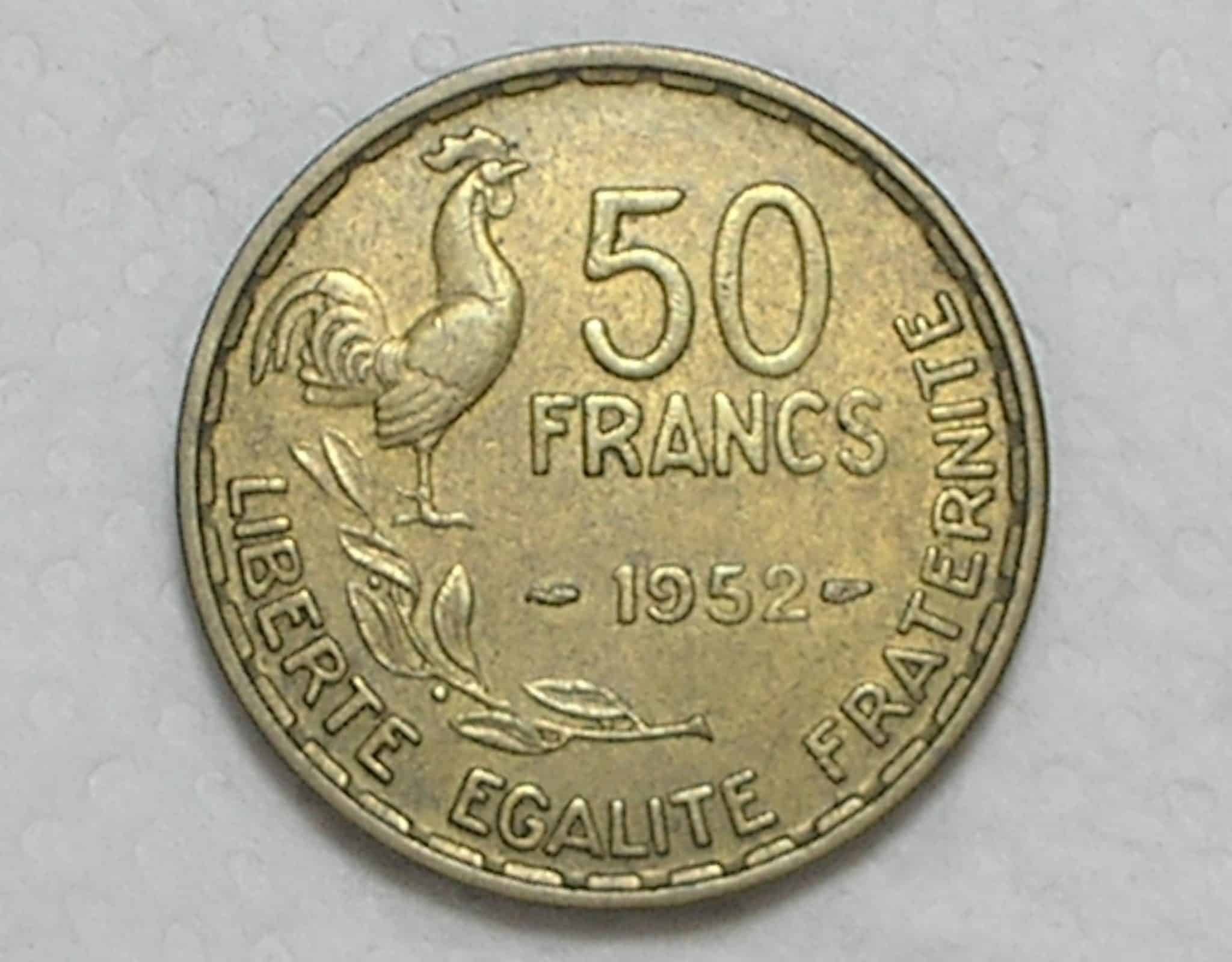 França) 50 Francs - 1951 / Bz/Al / Sob / box35.4