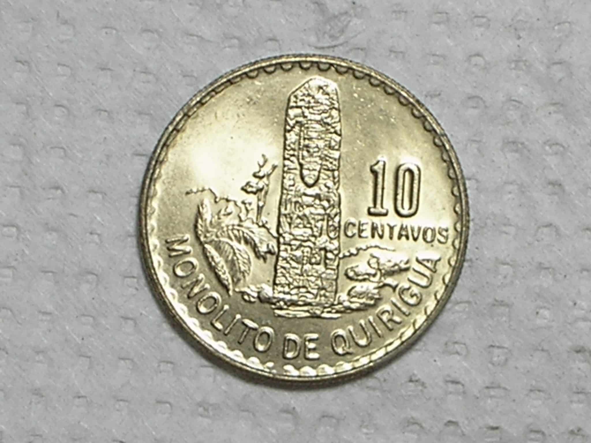 Guatemala) 10 Centavos - 1971 / Small Wreath - Monolito / Co-ni / Flor de cunho / box30