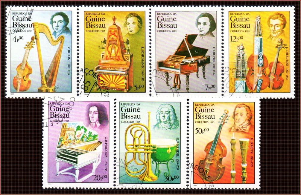 Guiné Bissau - Instrumentos Musicais e Compositores - 1985 - S/Completa