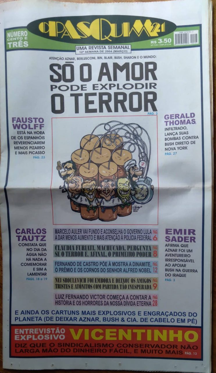 Jornal O Pasquim 21 103. Só o amor pode explodir o Terror.