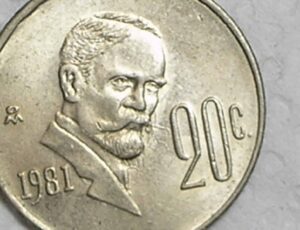 México) 20 Centavos - 1981/82 - Recunho sobre 1982 - Catalogada no Krause World coins / Rara / Co/Ni / Sob / box36