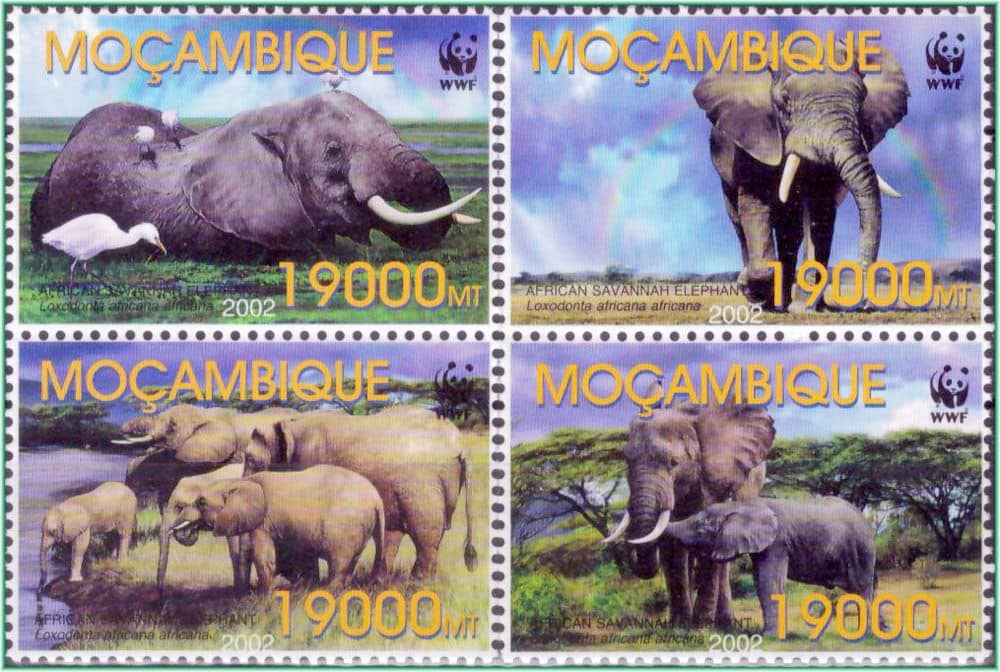 Moçambique - Elefantes - 2002 - S/Completa - WWF