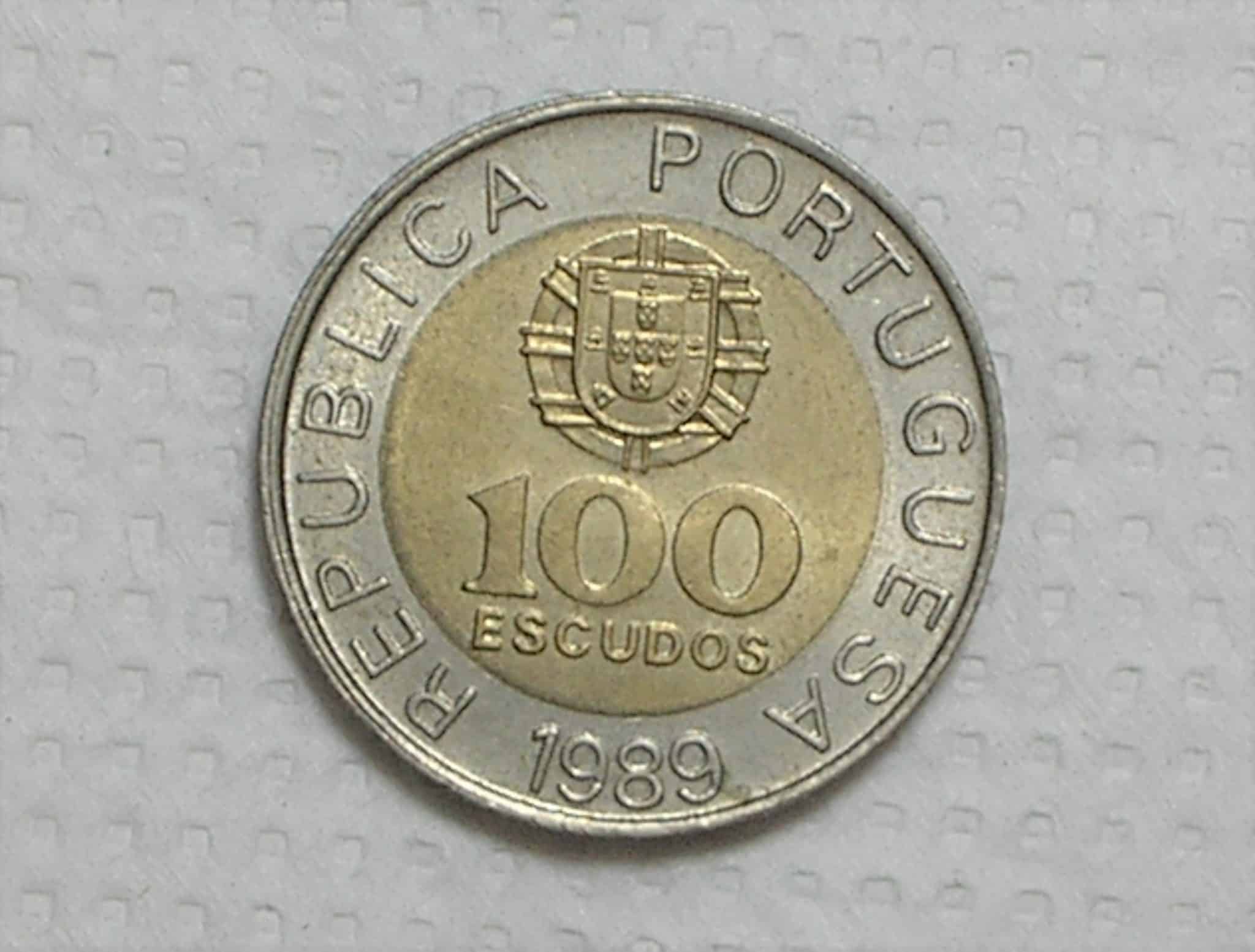Portugal) 100 Escudos – 1989 / Bimetal / Fc / box38