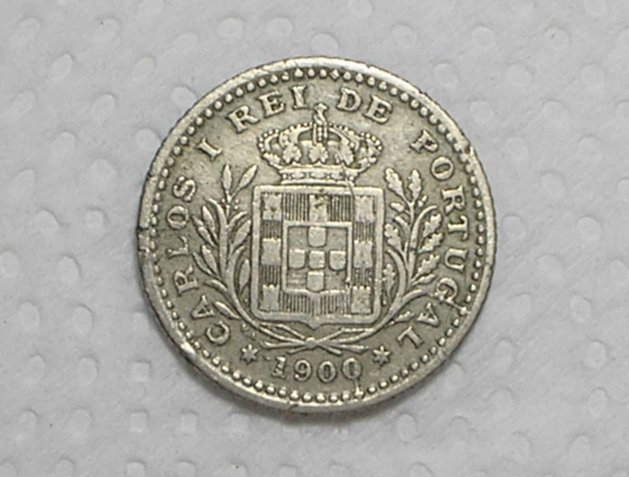 Portugal) 50 Réis - 1900 / Carlos 1º / Variante: Data zero cortado / Co/Ni / box37