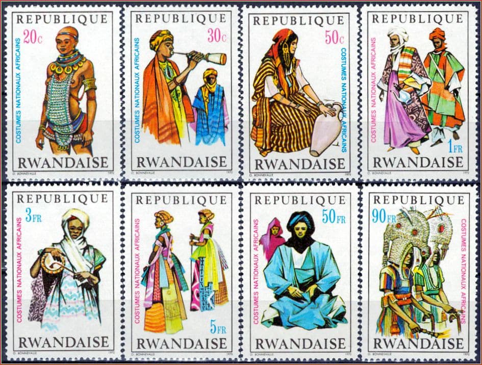 | Casa do Colecionador Ruanda - Costumes Africanos - 1970 - S/Completa