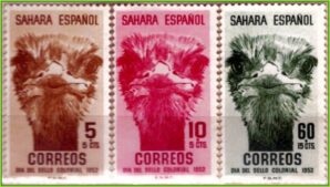 Saara Espanhol - Avestruz - Dia do Selo Colonial - 1952 - S/Completa