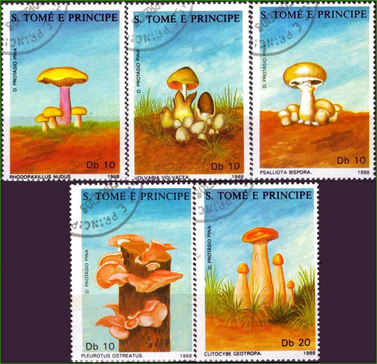 São Tomé e Príncipe - Cogumelos - 1988 - S/Completa