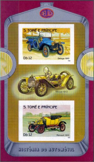 São Tomé e Príncipe - História do Automóvel - 1983 - Bloco sem perfuração