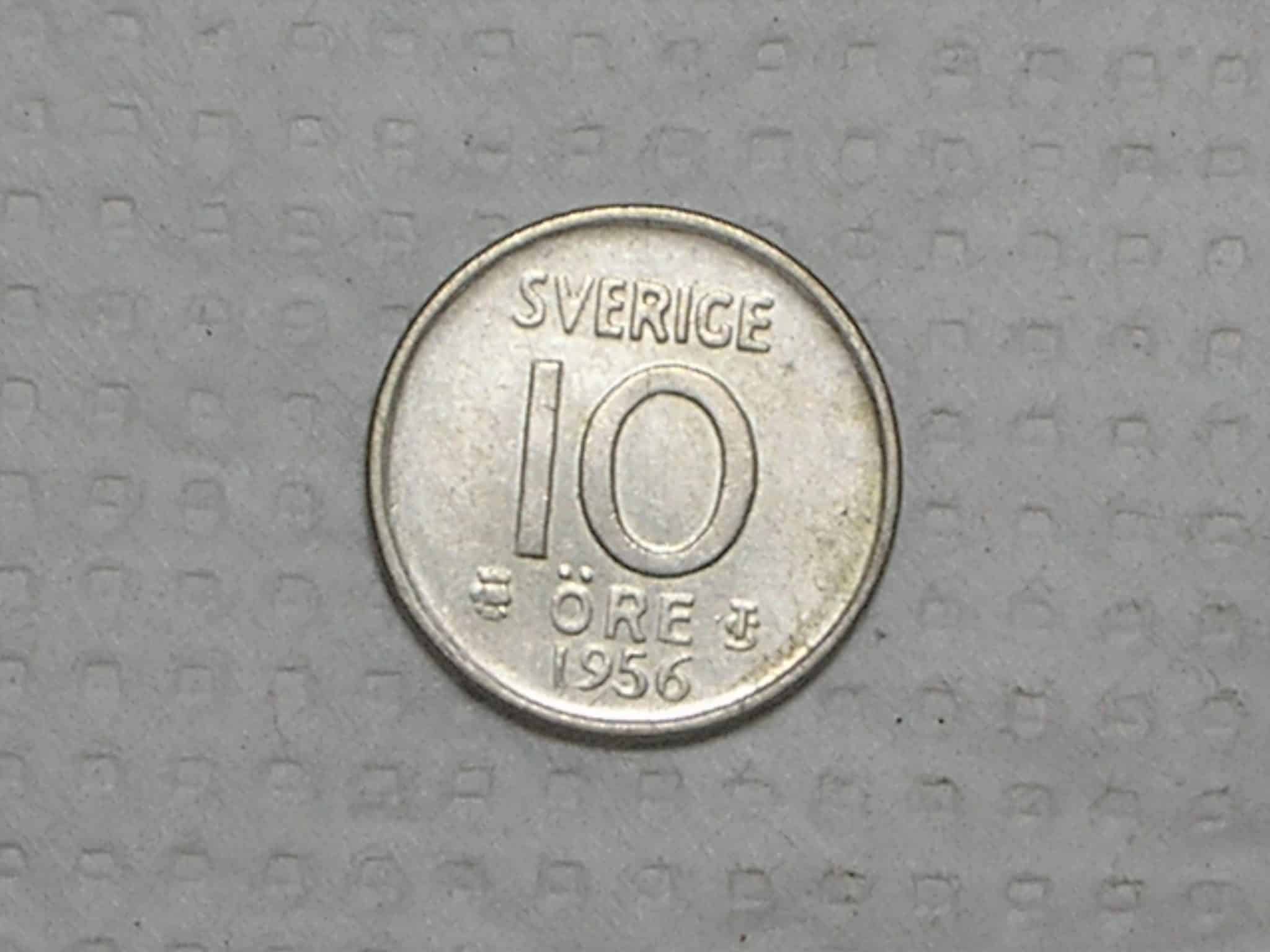 Suécia) 10 Ore - 1956 / Prata / box38