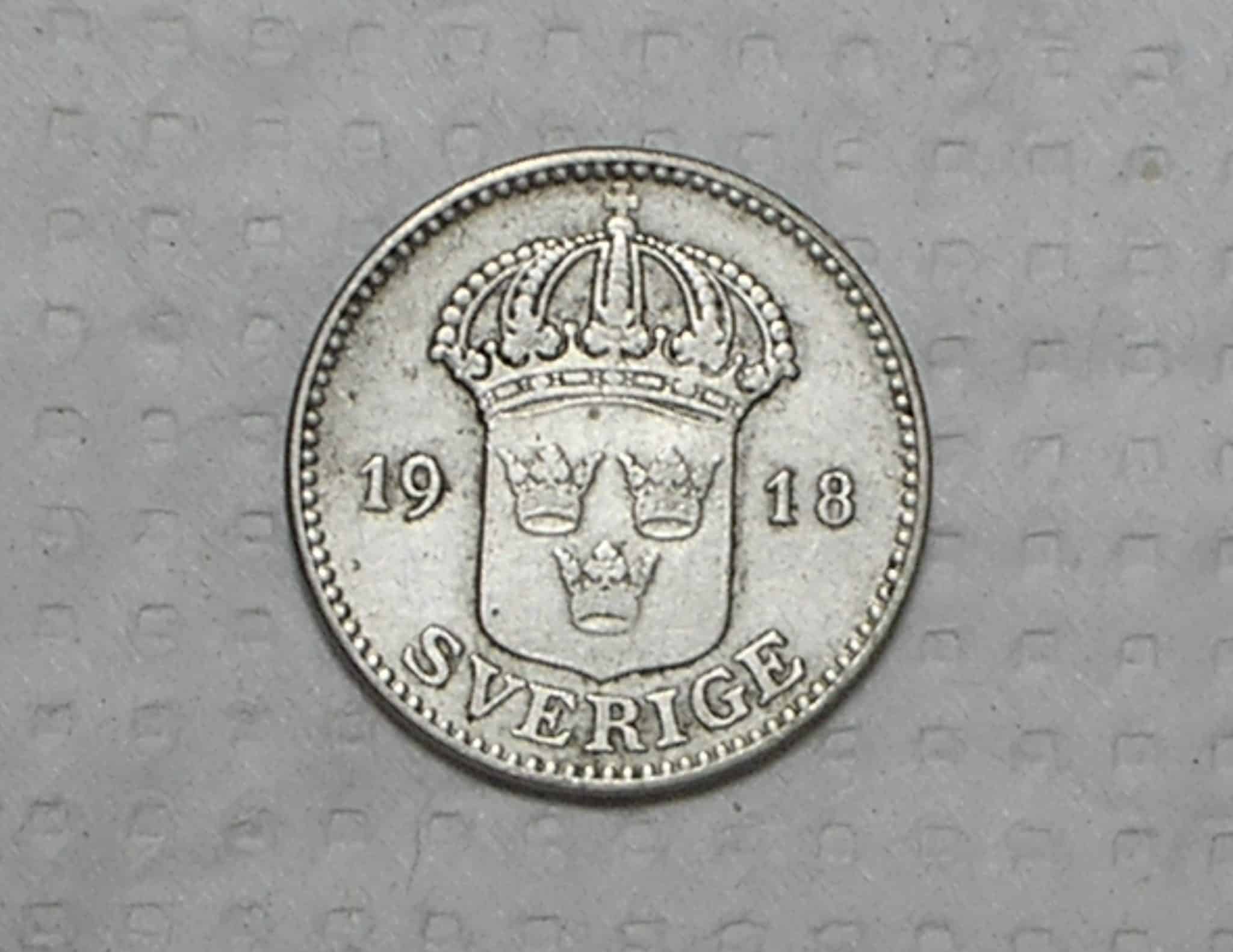 Suécia) 25 Ore - 1918 / Prata / box38