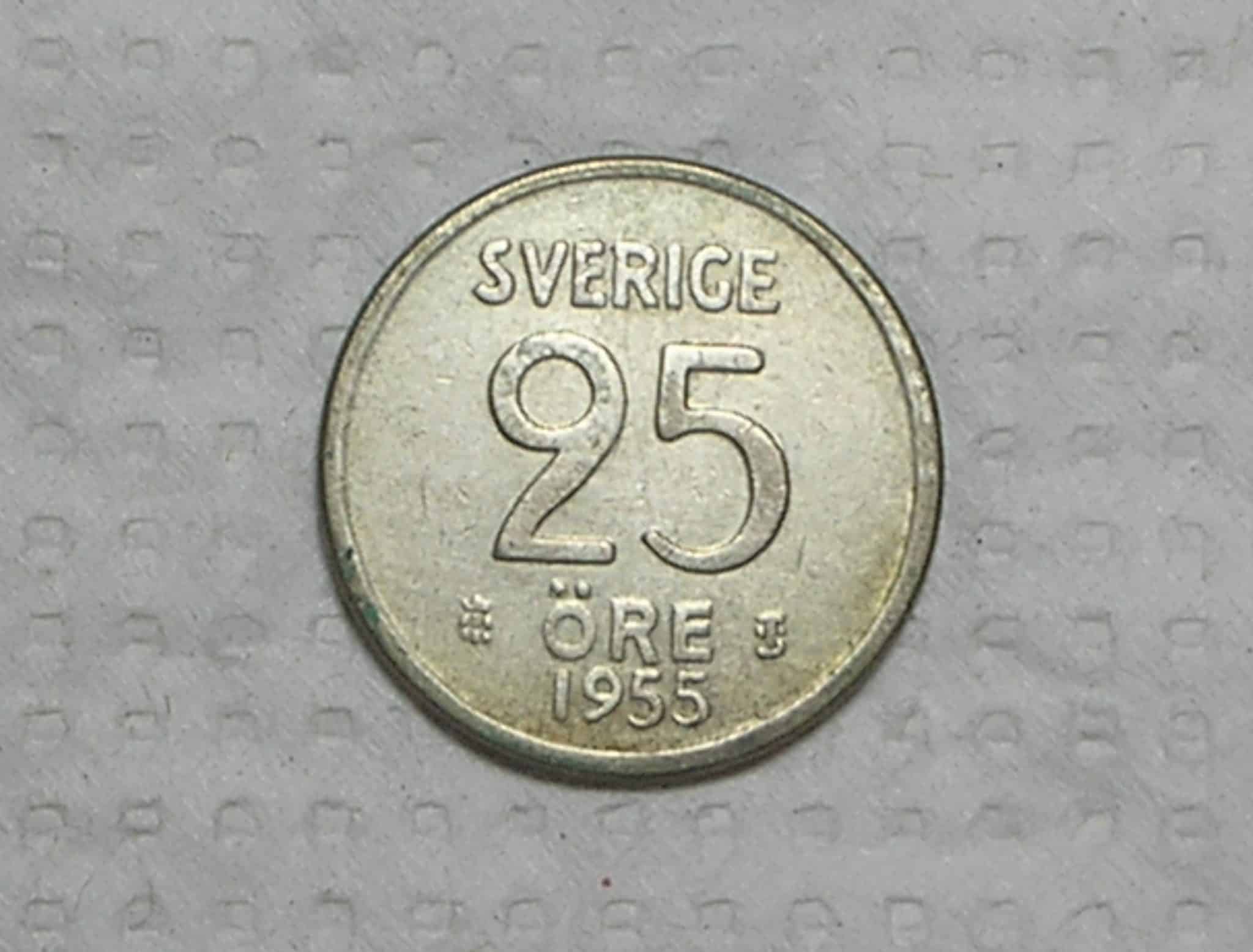 Suécia) 25 Ore - 1955 / prata / box38